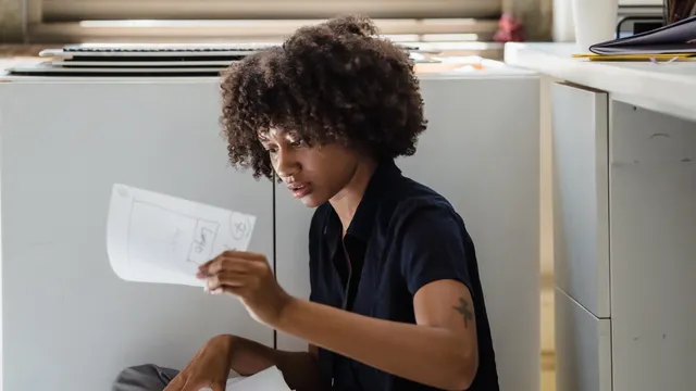HR administrator organizing employee documents