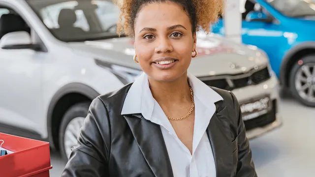 Customer service professional in a retail showroom